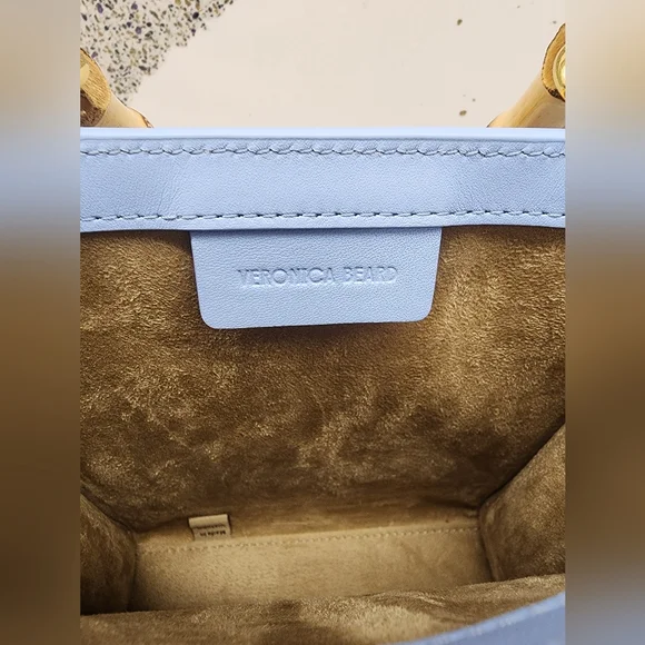 Veronica Beard Bamboo-Handle Shopper Bag in Light Blue - Picture 9 of 12